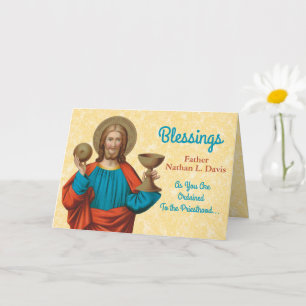 Carte Jésus tenant l'Eucharistie (SNV 050)