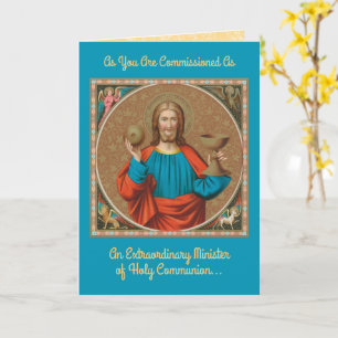 Carte Jésus tenant l'Eucharistie (SNV 050)