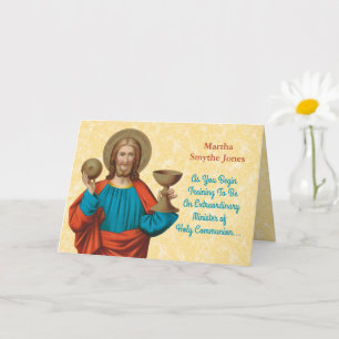 Carte Jésus tenant l'Eucharistie (SNV 050)
