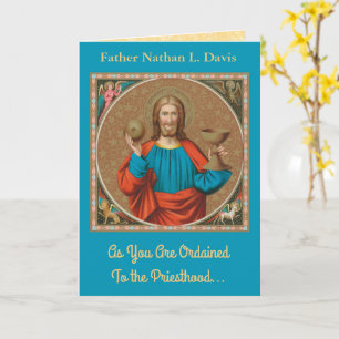 Carte Jésus tenant l'Eucharistie (SNV 050)