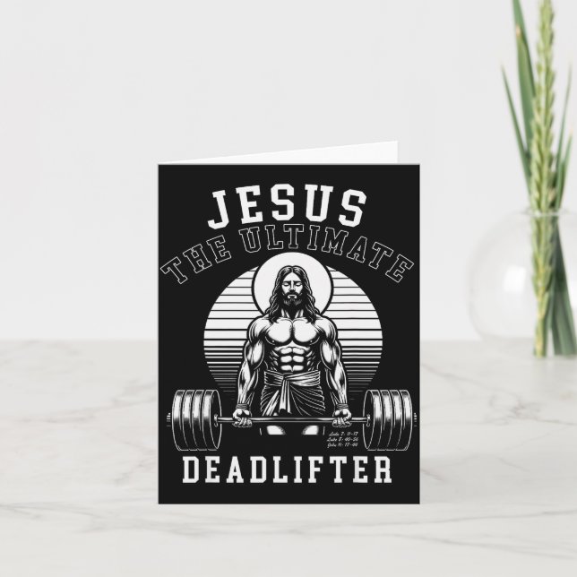 Carte Jesus The Deadlifter - Jesus Deadlifting Christian (Devant)