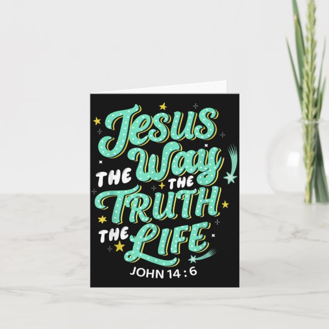 Carte Jesus The Way Truth Life John 14 6 Christian Bible (Devant)