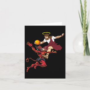 Carte Jésus Traversant Le Diable Joueur Bysketbyll Dunk