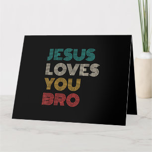 Carte Jésus Vous Aime Bro, Drôle Foi Chrétienne Rétro