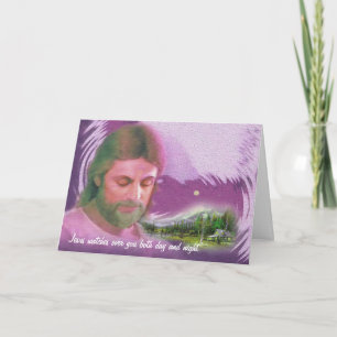 Carte Jésus watches you both day and night.