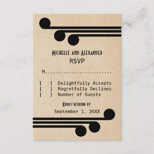 Carte Jet Black Deco Chic Response Card