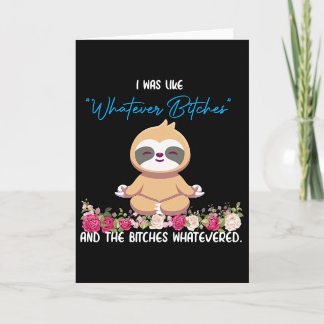 Carte J'étais Comme Tee Sloth Yoga Méditation Machine à  (Devant)