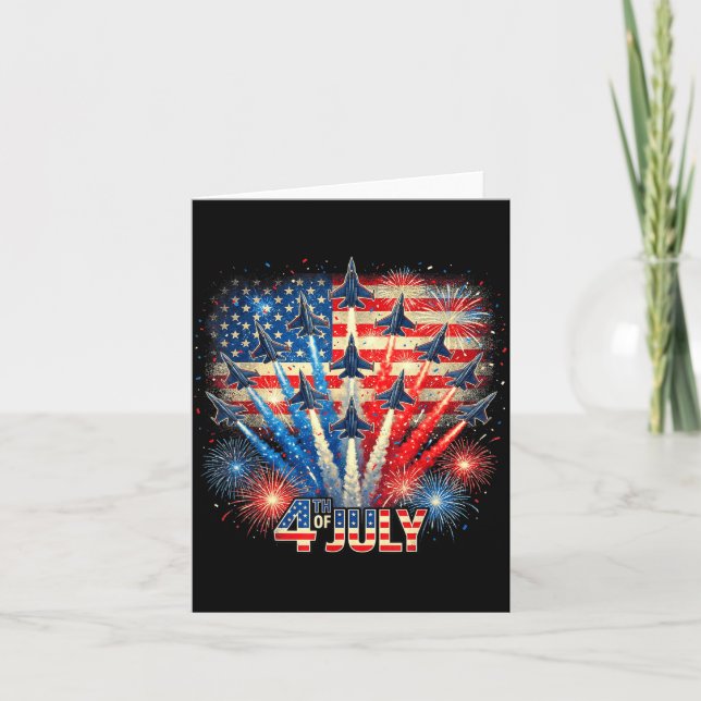 Carte Jets de combat drapeau américain patriotique drôle (Devant)