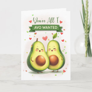Carte Jeu Anniversaire Cute Avocado Pun Tout Ce Que Je V