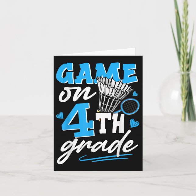 Carte Jeu Badminton Sur Les Garçons De 4E Année Filles R (Devant)