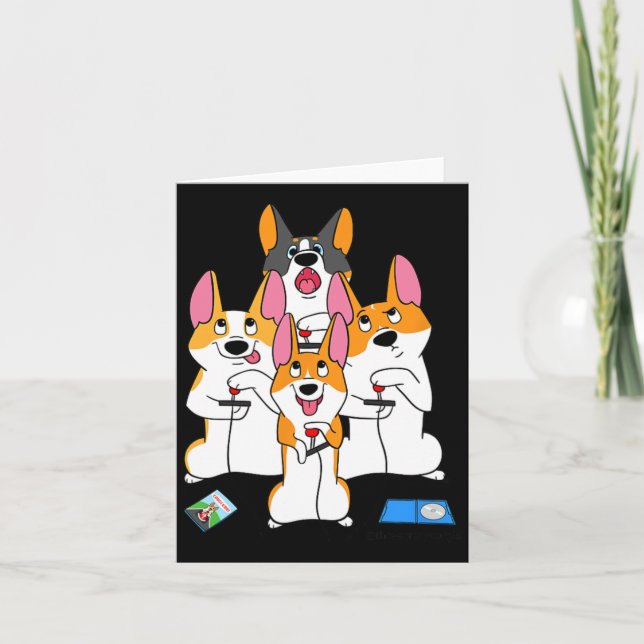 Carte Jeu Corgi Vidéo Jeu Graphique Joueur Mème Jeu (Devant)