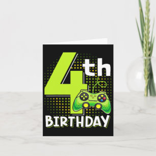 Carte Jeu d'anniversaire 4 ans Vieux jeu vidéo amusant B