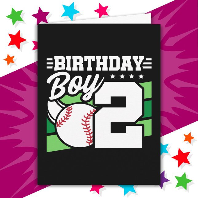 Carte Jeu de baseball 2 ans Thème 2ème anniversaire Garç (Créateur téléchargé)