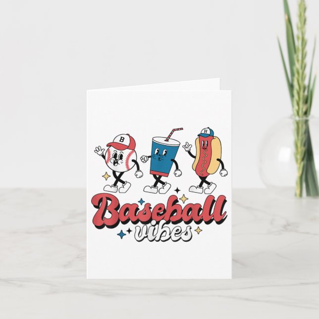 Carte Jeu de Baseball Jour Retro Baseball Vibes Sport Fa (Devant)