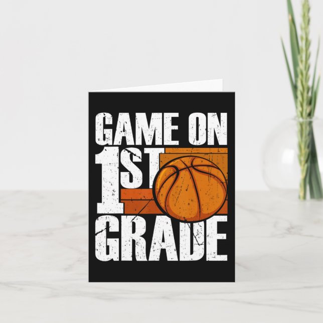 Carte Jeu De Basket De 1Ere Année Retour À L'École Premi (Devant)