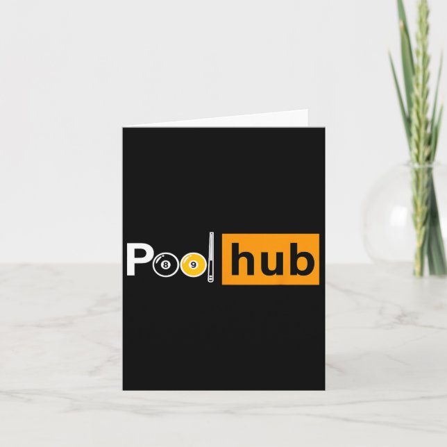 Carte Jeu De Billard Amusant - Pool Hub - Billard Et Cue (Devant)