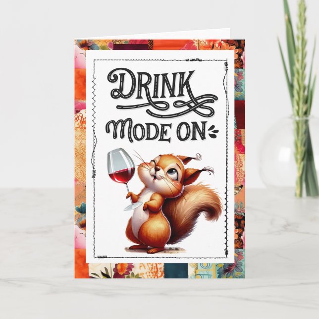Carte Jeu de boisson pour l'écureuil de fête Humour adul (Devant)