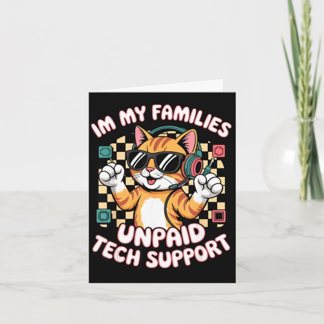 Carte Jeu de chat tigré orange de soutien technique PC d (Devant)