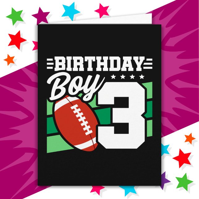 Carte Jeu de football 3 ans Thème 3ème anniversaire garç (Créateur téléchargé)