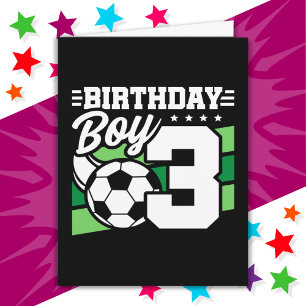 Carte Jeu de football de 3 ans 3e anniversaire garçon