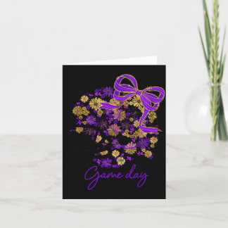 Carte Jeu de football floral girly équipe Srit violet Bl