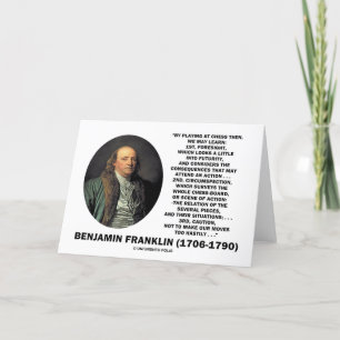Carte Jeu de la citation de Benjamin Franklin de