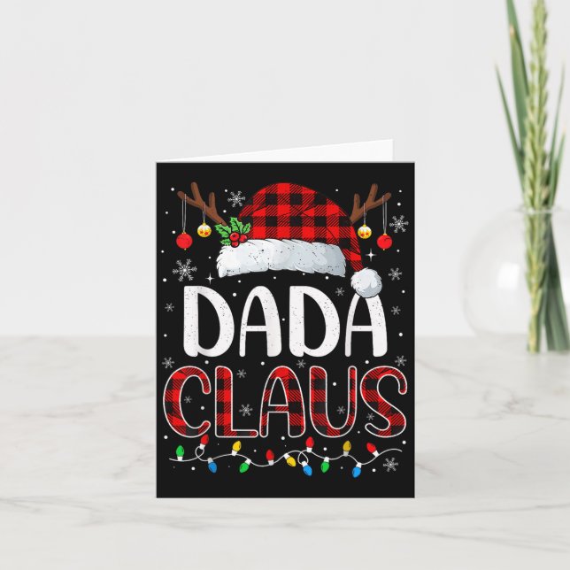 Carte Jeu de Noël Dada Claus Lumières Pyjama Famille (Devant)