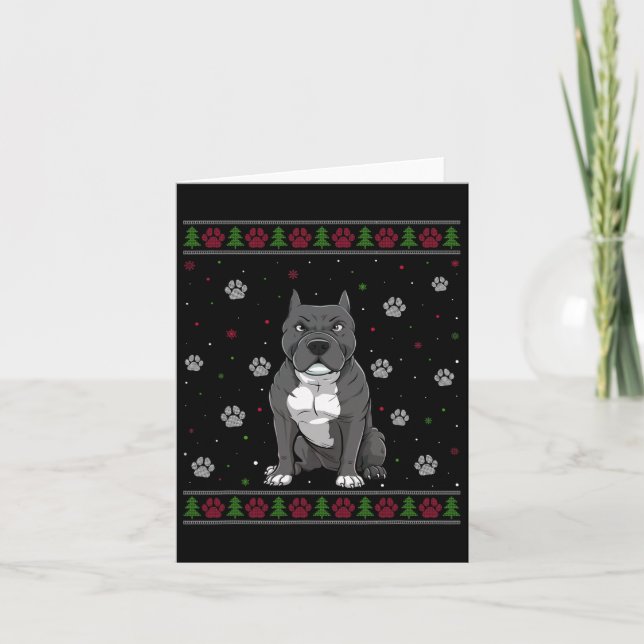 Carte Jeu de Noël Pitbull Jeu de Noël Animaux Animaux An (Devant)
