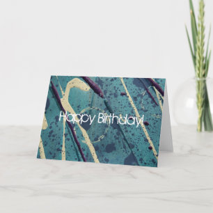 Carte Jeu de peinture bleue, Joyeux anniversaire!