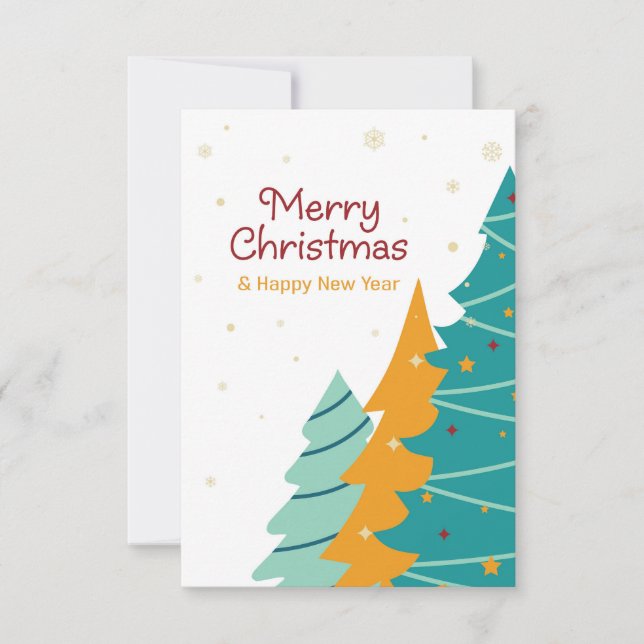 Carte Jeu de sapin de Noël coloré. (Devant)