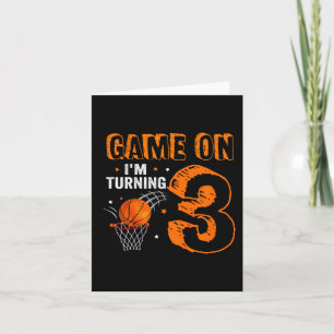 Carte Jeu Enfants Sur I'm Turning 3 Basketball 3ème anni