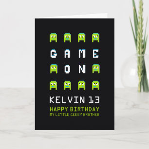 Carte Jeu sur alien gamer petit frère 13e anniversaire
