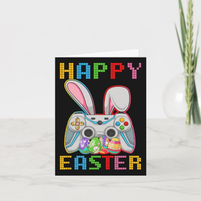 Carte Jeu Vidéo Bunny Rabbit Joyeux Jeu de Pâques Garçon (Devant)