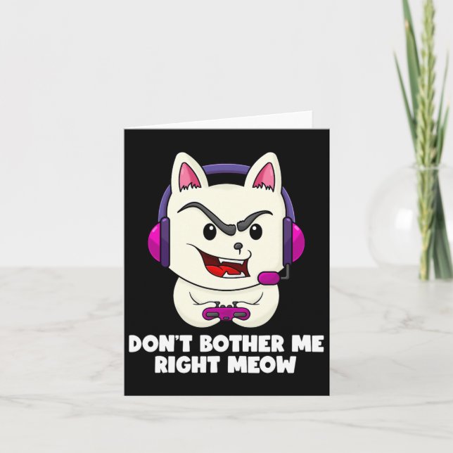 Carte Jeu vidéo de chat drôle pour les garçons gamers là (Devant)