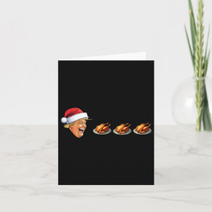 Carte Jeu vidéo de Noël Trump mangeant la dinde