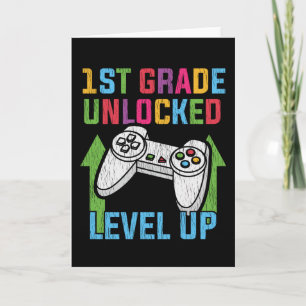 Carte Jeu vidéo de rentrée scolaire pour élève de 1re an