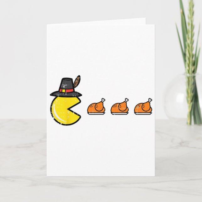 Carte Jeu vidéo de Thanksgiving Manger de la dinde Joueu (Devant)