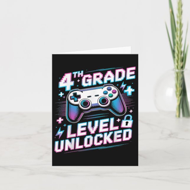 Carte Jeu vidéo déverrouillé de 4e année Premier jour Ga (Devant)