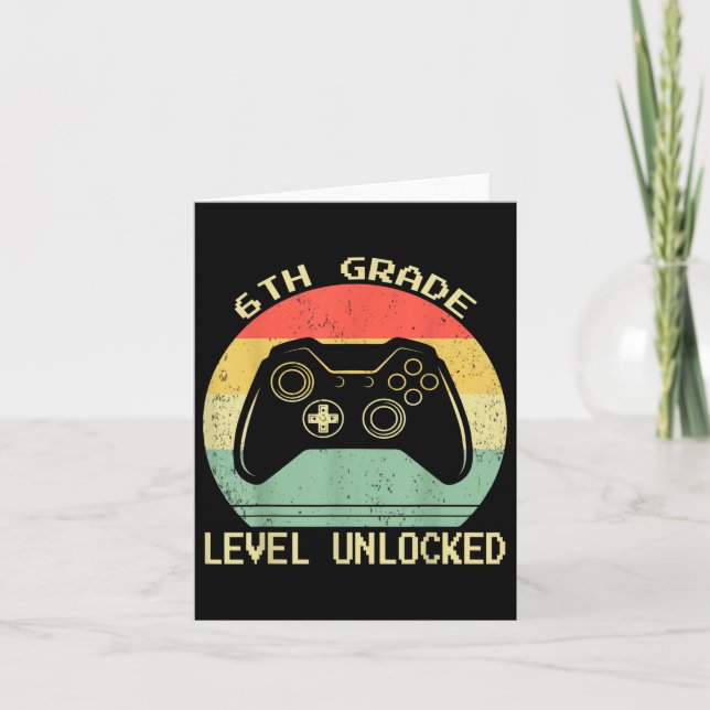 Carte Jeu vidéo déverrouillé de 6e année Retour à l'écol (Devant)
