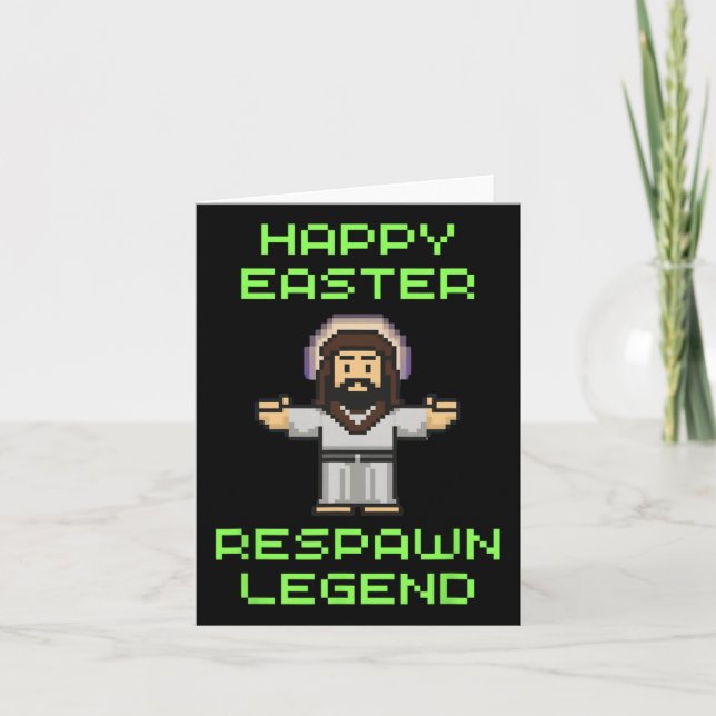 Carte Jeu vidéo drôle de Pâques Jésus - Respawn Legend - (Devant)