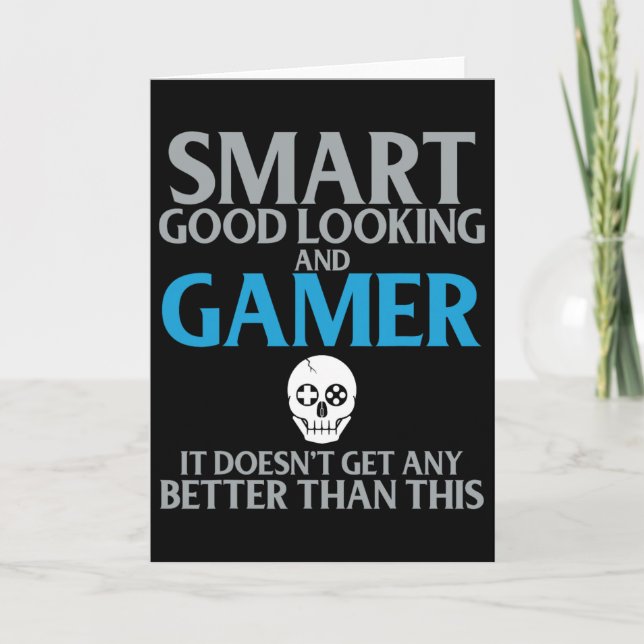 Carte Jeu Vidéo Jeune Joueur passionné Jeu présent 1 (Devant)