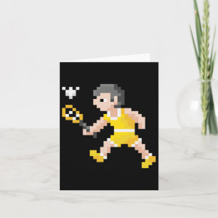 Carte Jeu vidéo Retro 80s Pixel Art Badminton Player