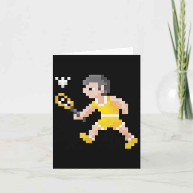 Carte Jeu vidéo Retro 80s Pixel Art Badminton Player (Devant)
