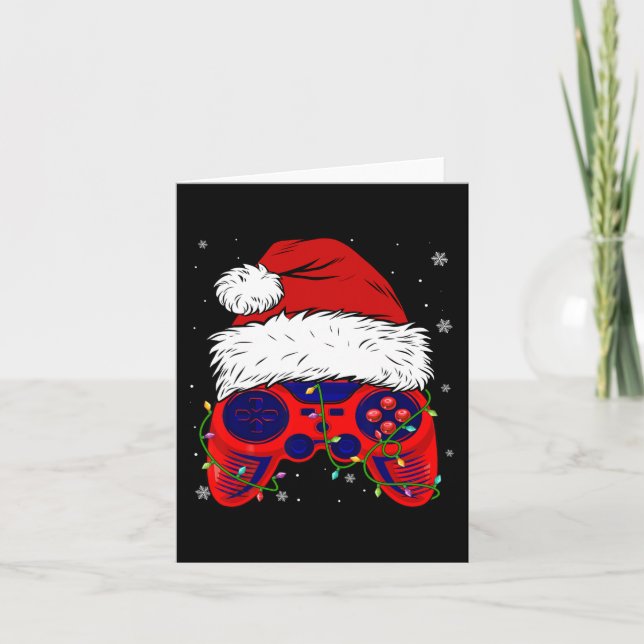 Carte Jeu vidéo Santa Hat Amusants Noël PJ's Lights Boys (Devant)