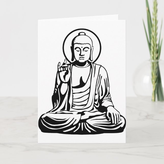 Carte Jeune Bouddha No.1 (blanc noir) (Devant)