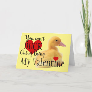 Carte Jeune caneton Valentin jaune