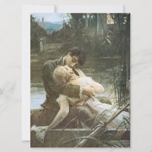 Carte Jeune couple amoureux (baiser en bateau) Mariage