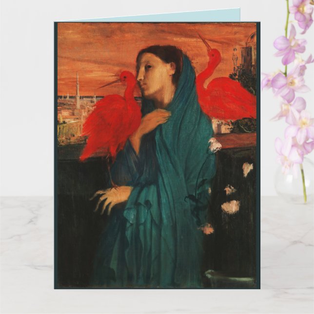 Carte Jeune femme avec Ibis par Edgar Degas Card (Orchidée)