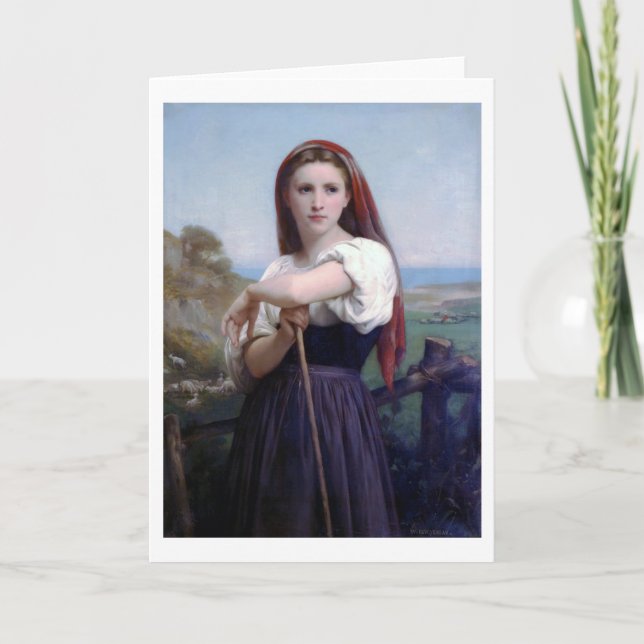Carte Jeune femme berger, Bouguereau (Devant)