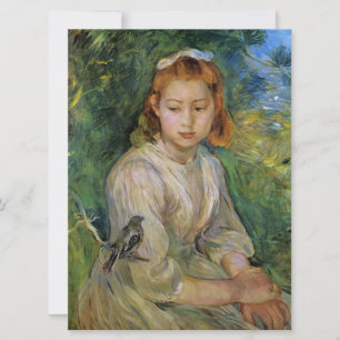 Carte Jeune fille avec un oiseau (par Berthe Morisot)
